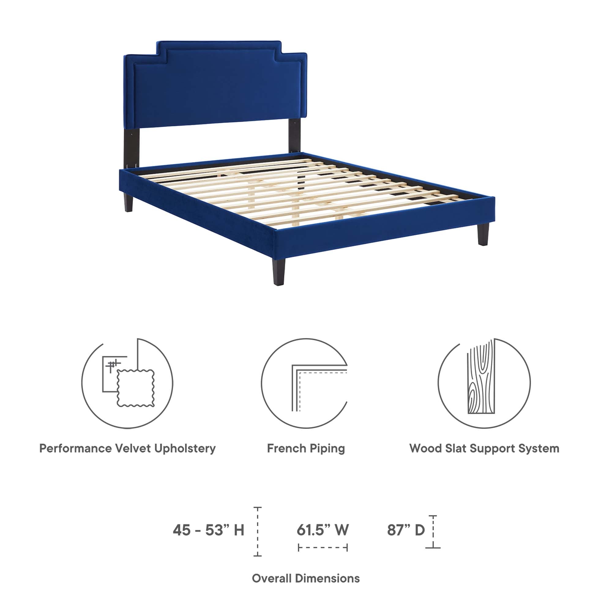 Liva Performance Velvet Queen Bed