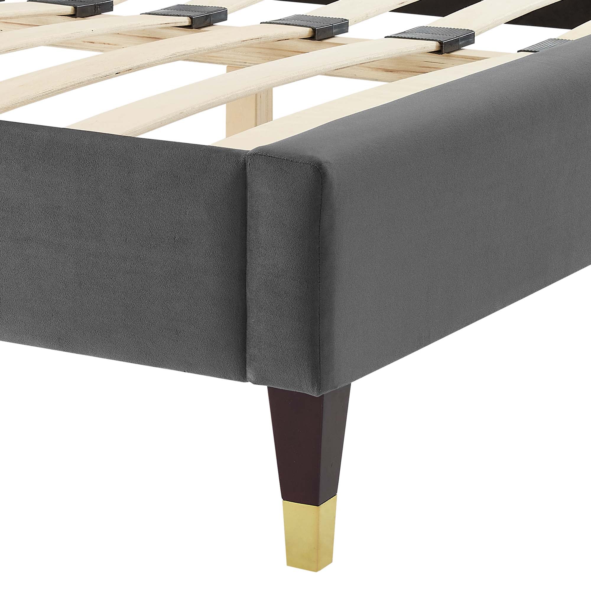 Sasha Button-Tufted Performance Velvet King Bed