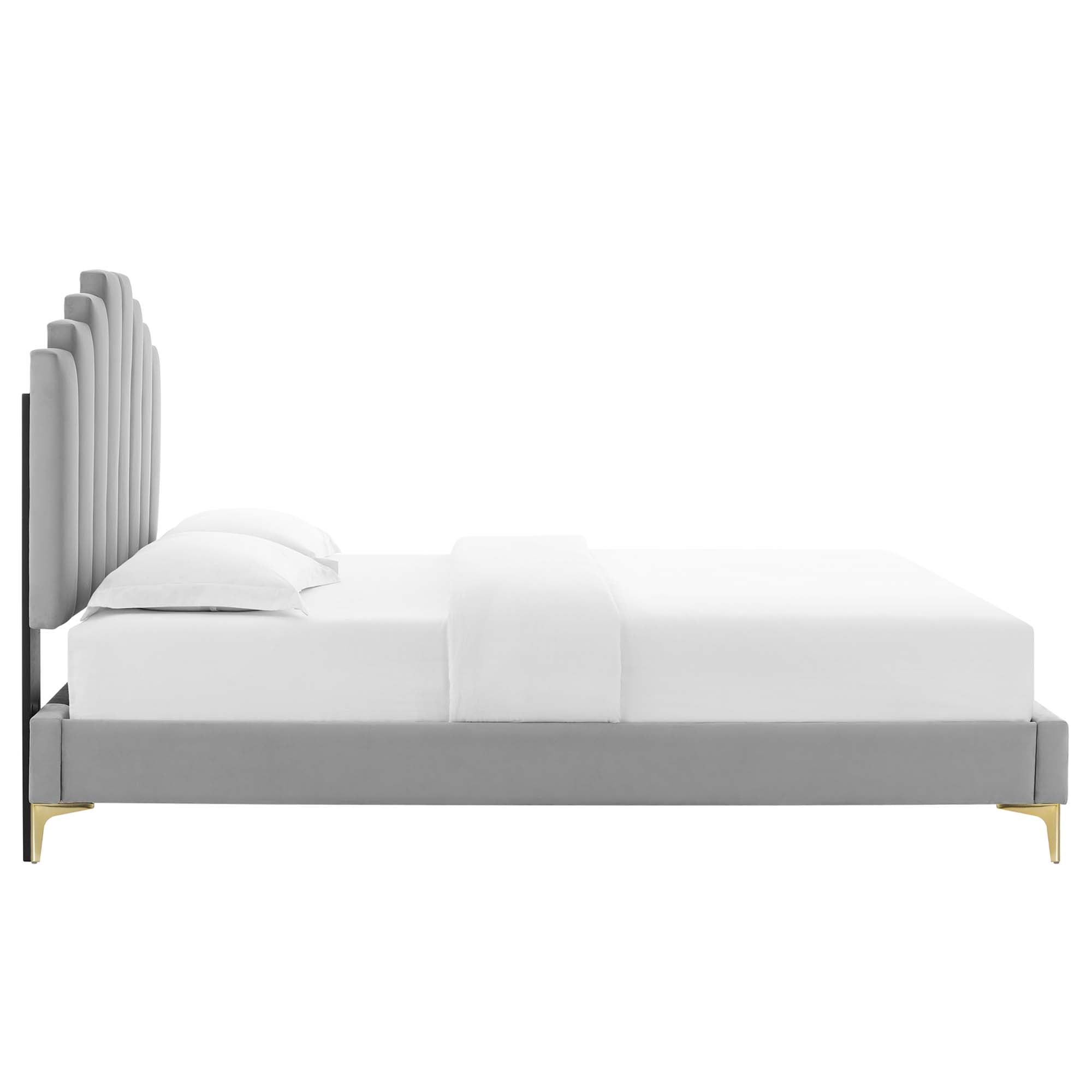 Elise Twin Performance Velvet Platform Bed