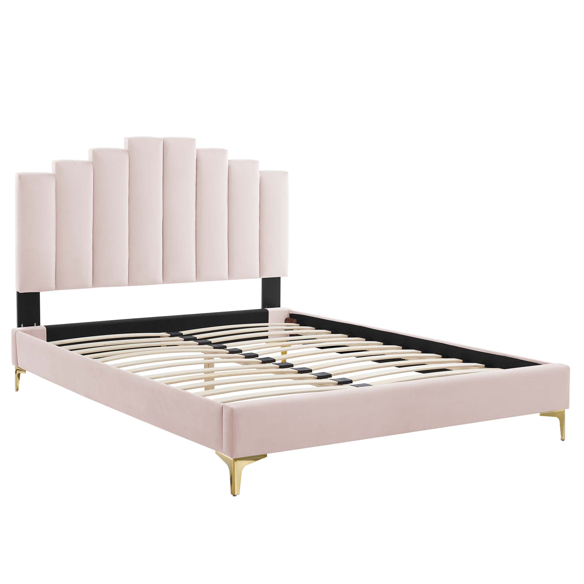 Elise King Performance Velvet Platform Bed