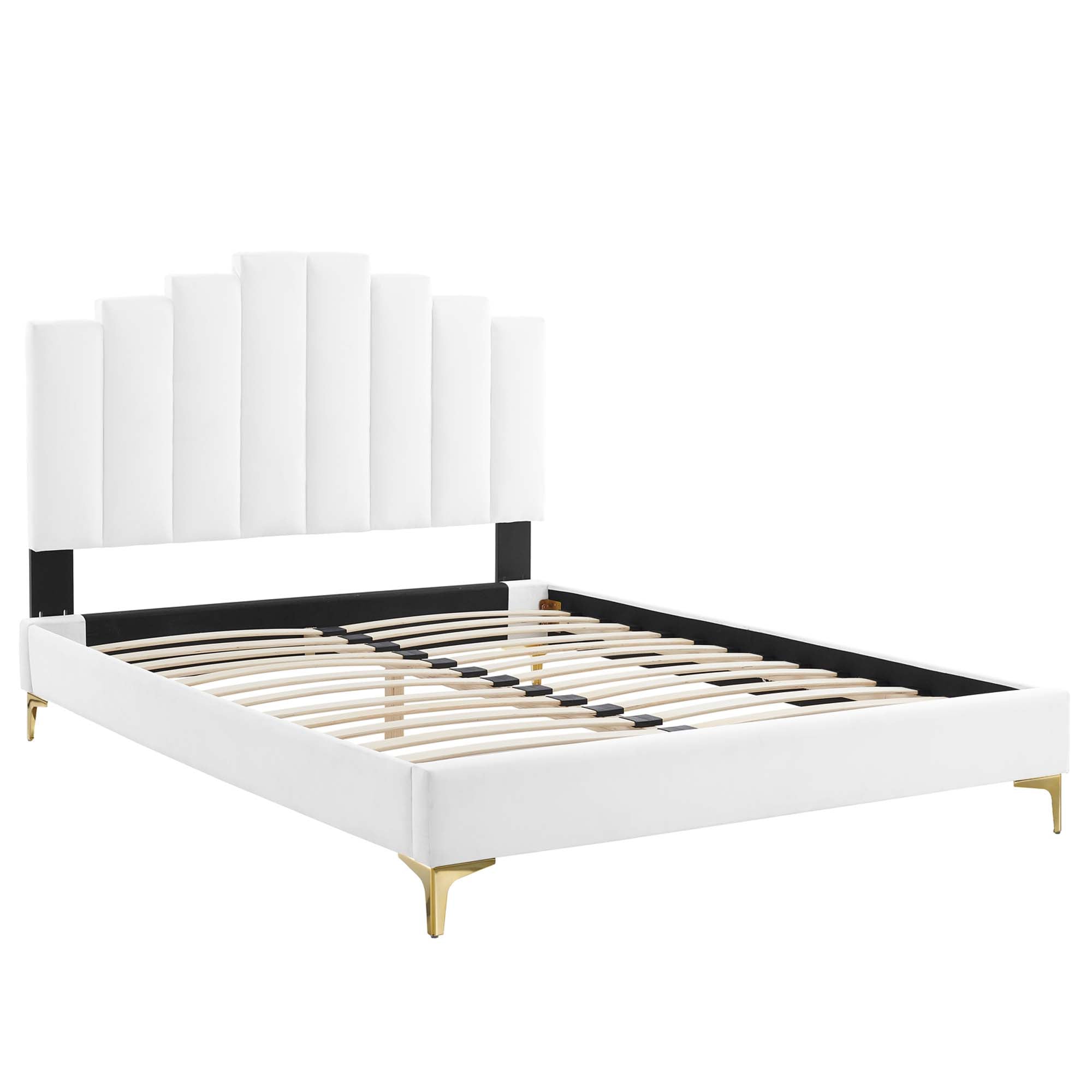 Elise King Performance Velvet Platform Bed