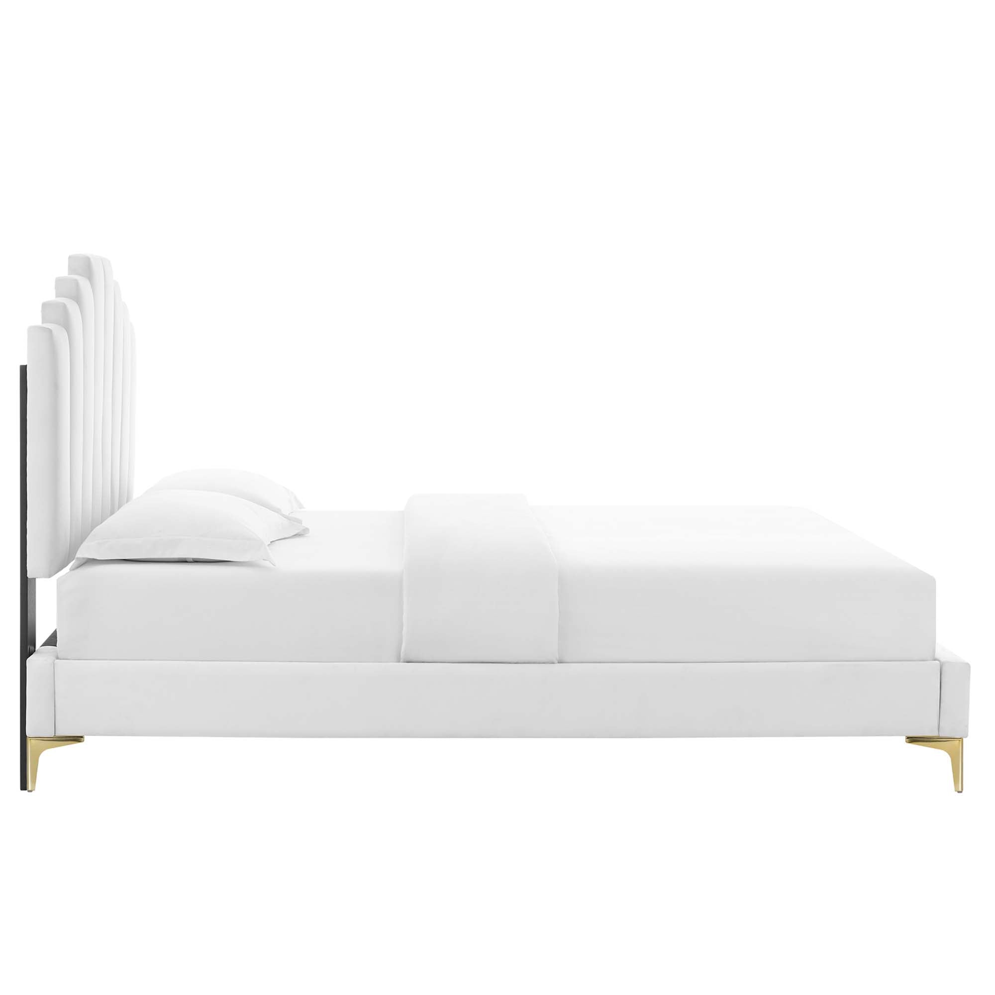 Elise King Performance Velvet Platform Bed