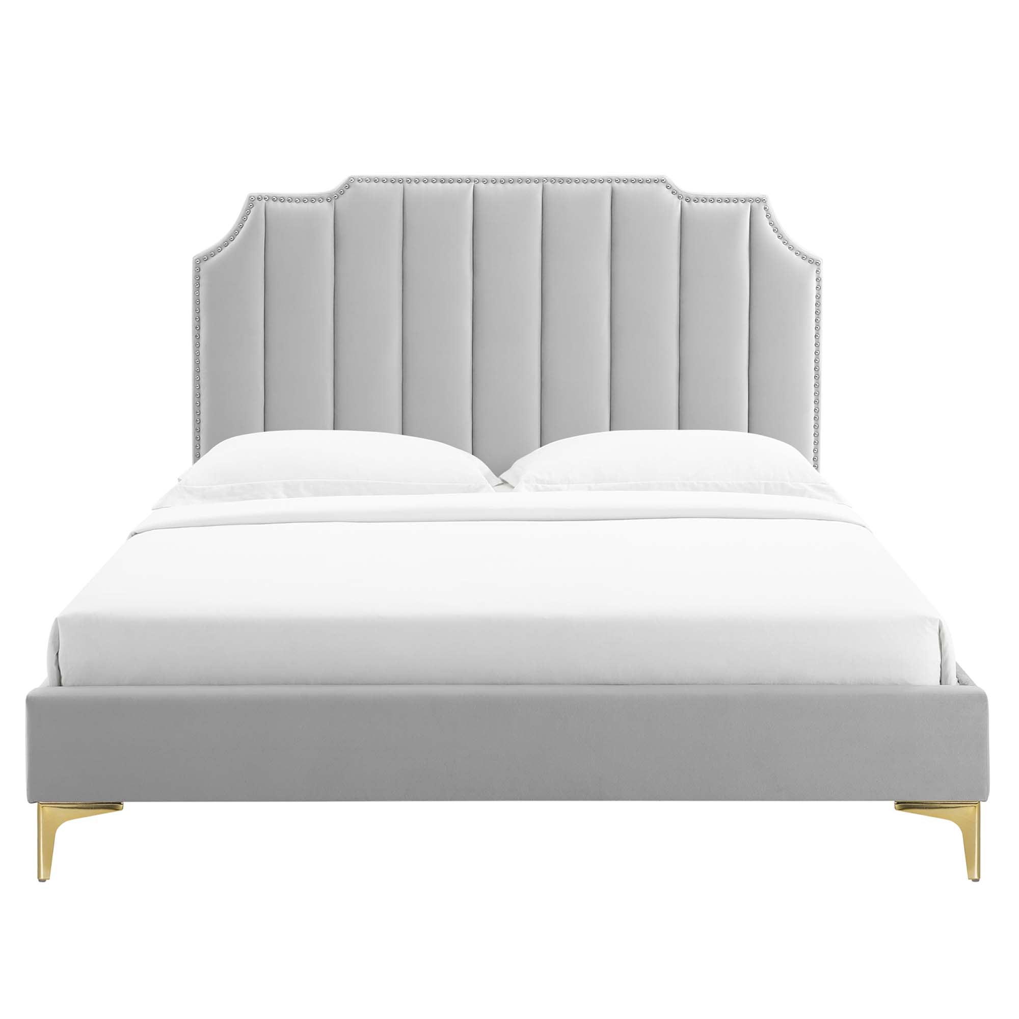 Colette Full Performance Velvet Platform Bed