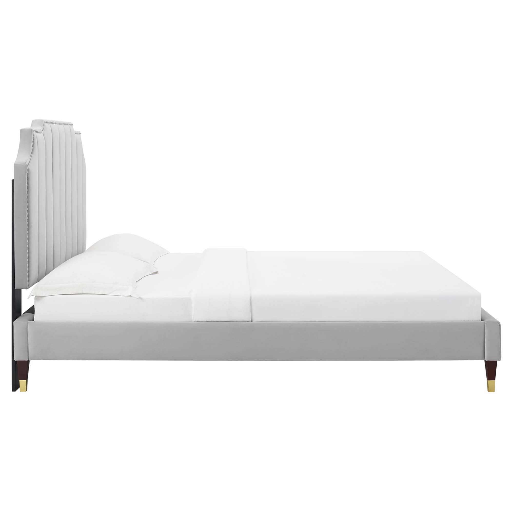 Colette Full Performance Velvet Platform Bed