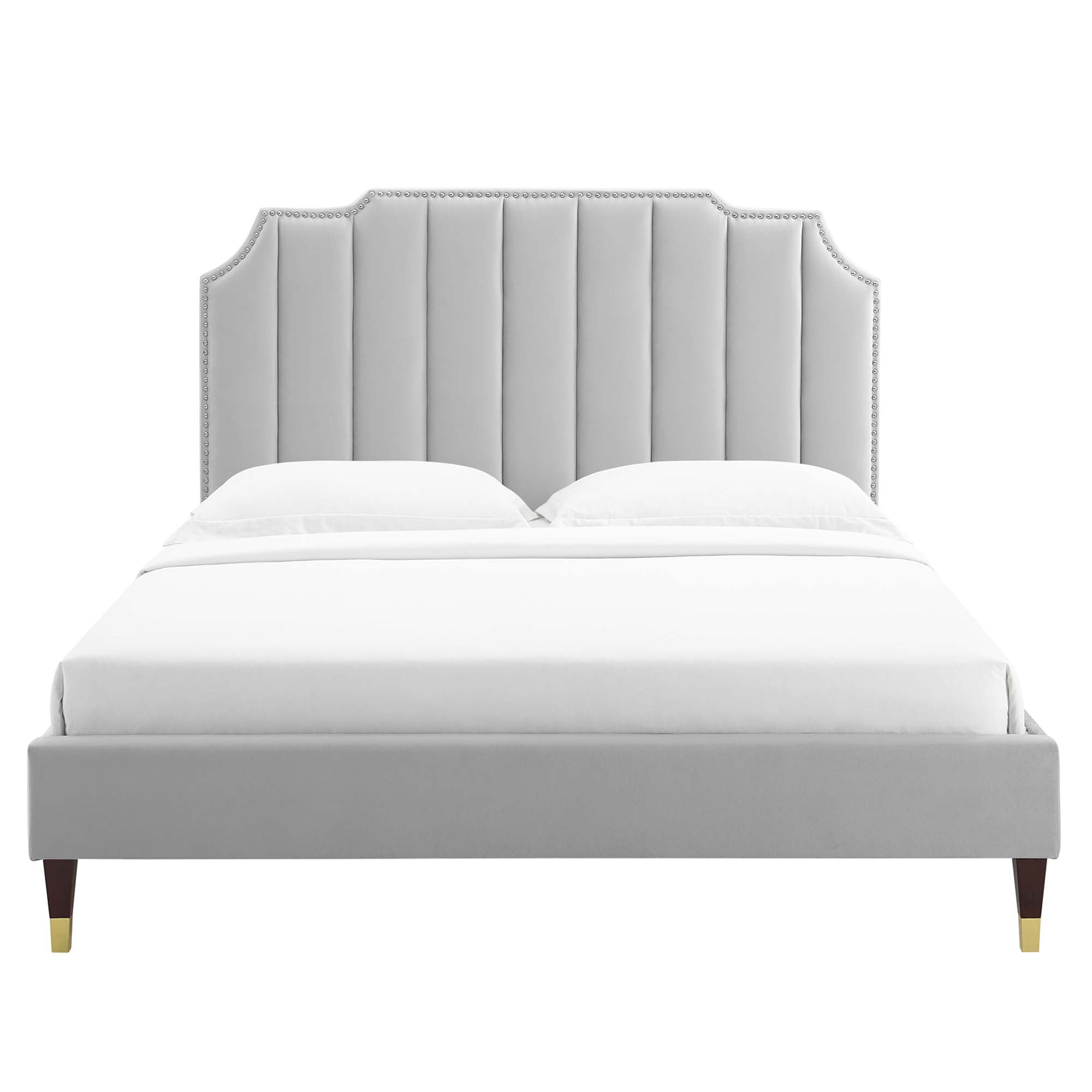 Colette Full Performance Velvet Platform Bed