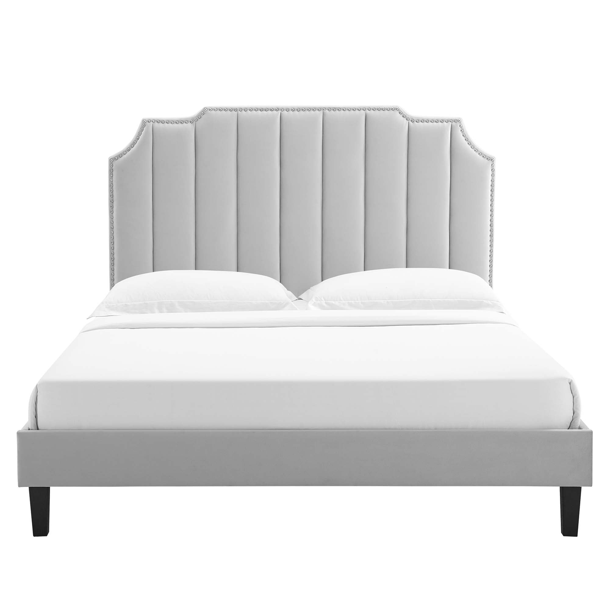 Colette Full Performance Velvet Platform Bed