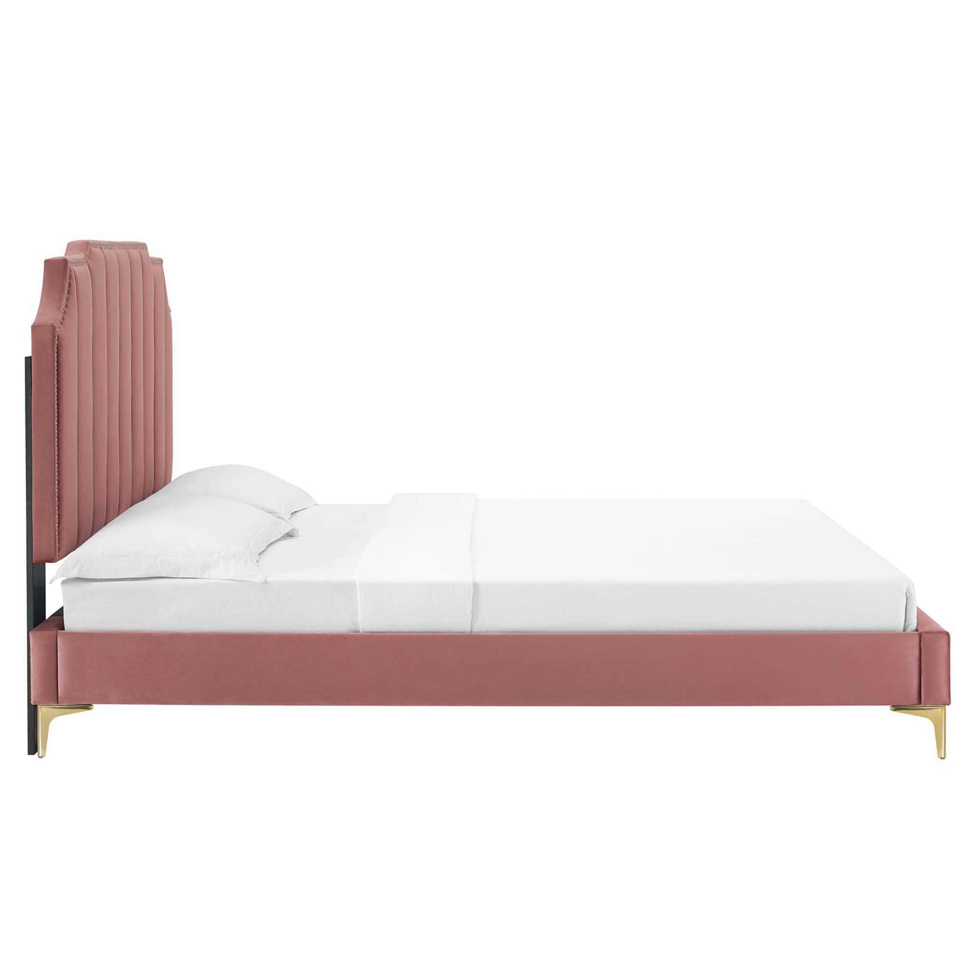 Colette King Performance Velvet Platform Bed