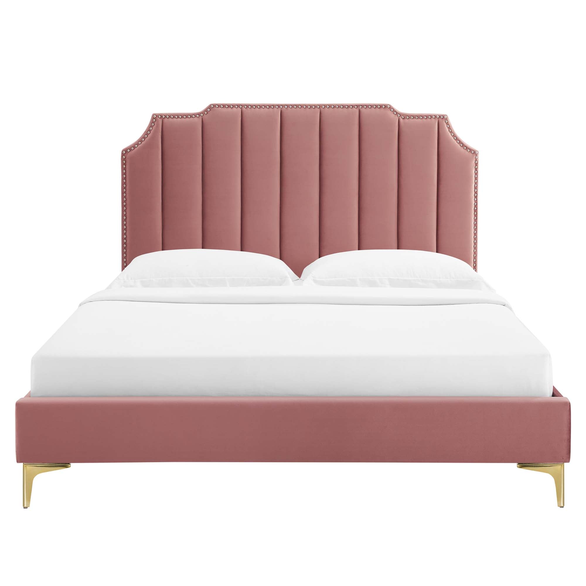 Colette King Performance Velvet Platform Bed