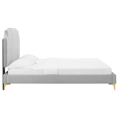 Colette King Performance Velvet Platform Bed
