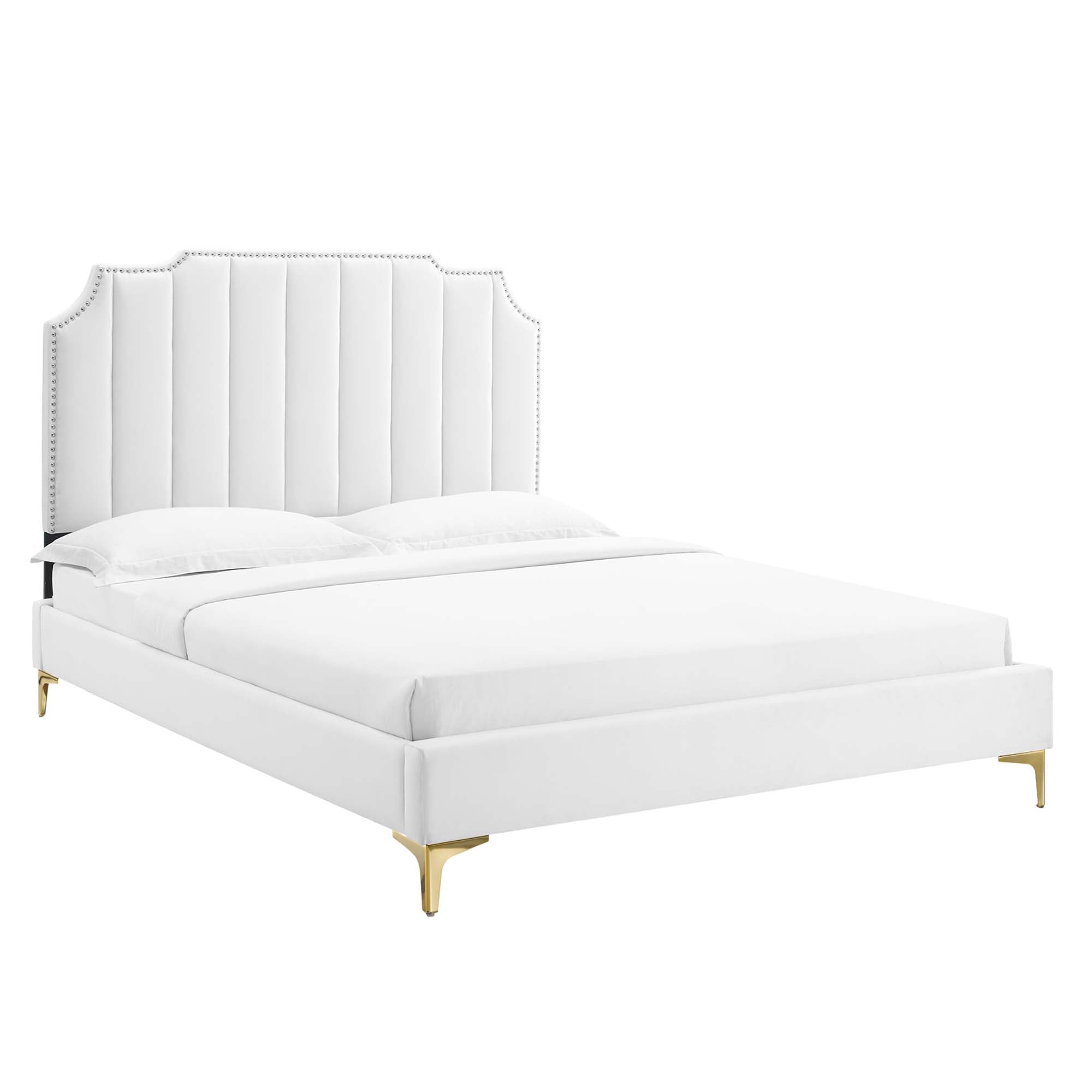 Colette King Performance Velvet Platform Bed