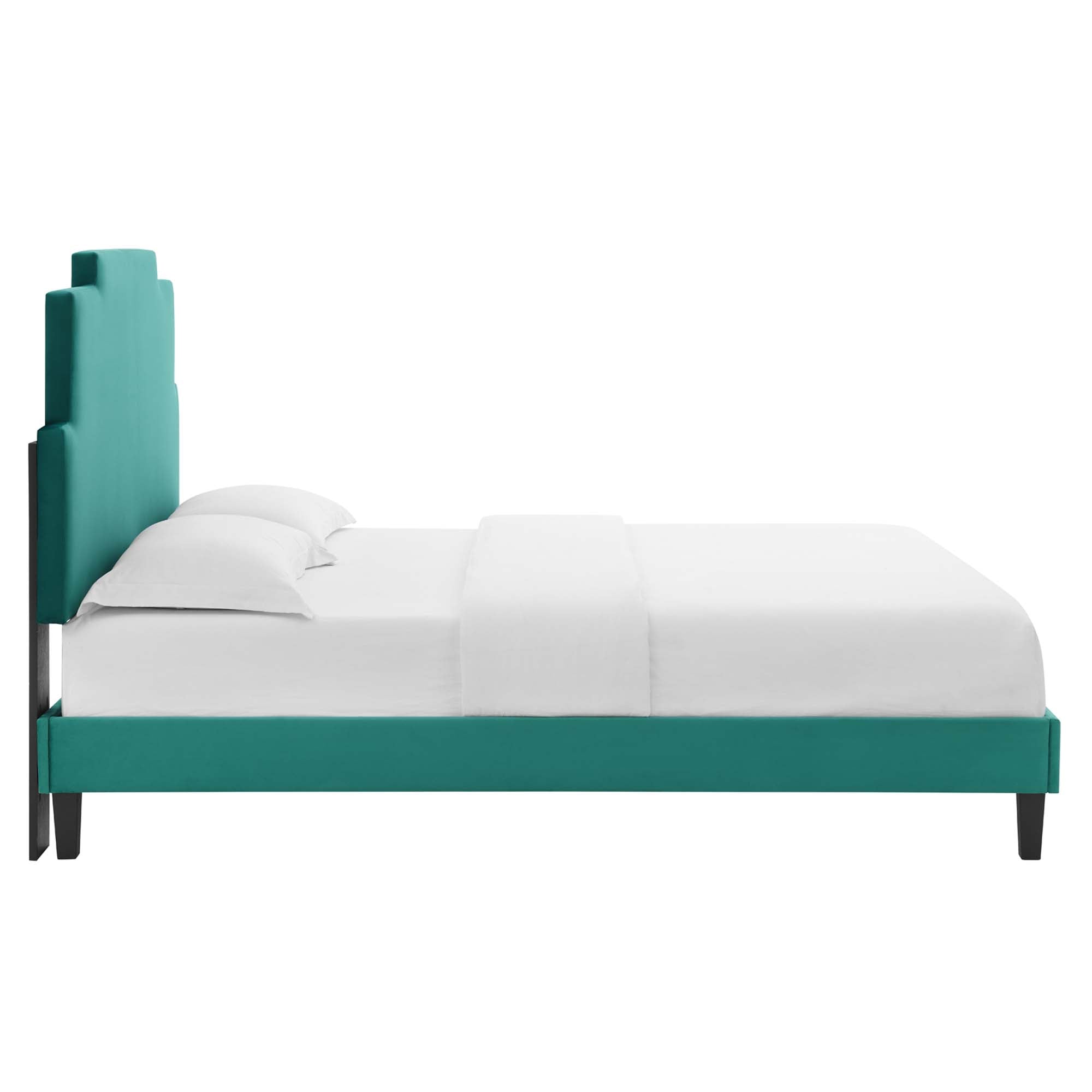 Lindsey Performance Velvet Twin Platform Bed