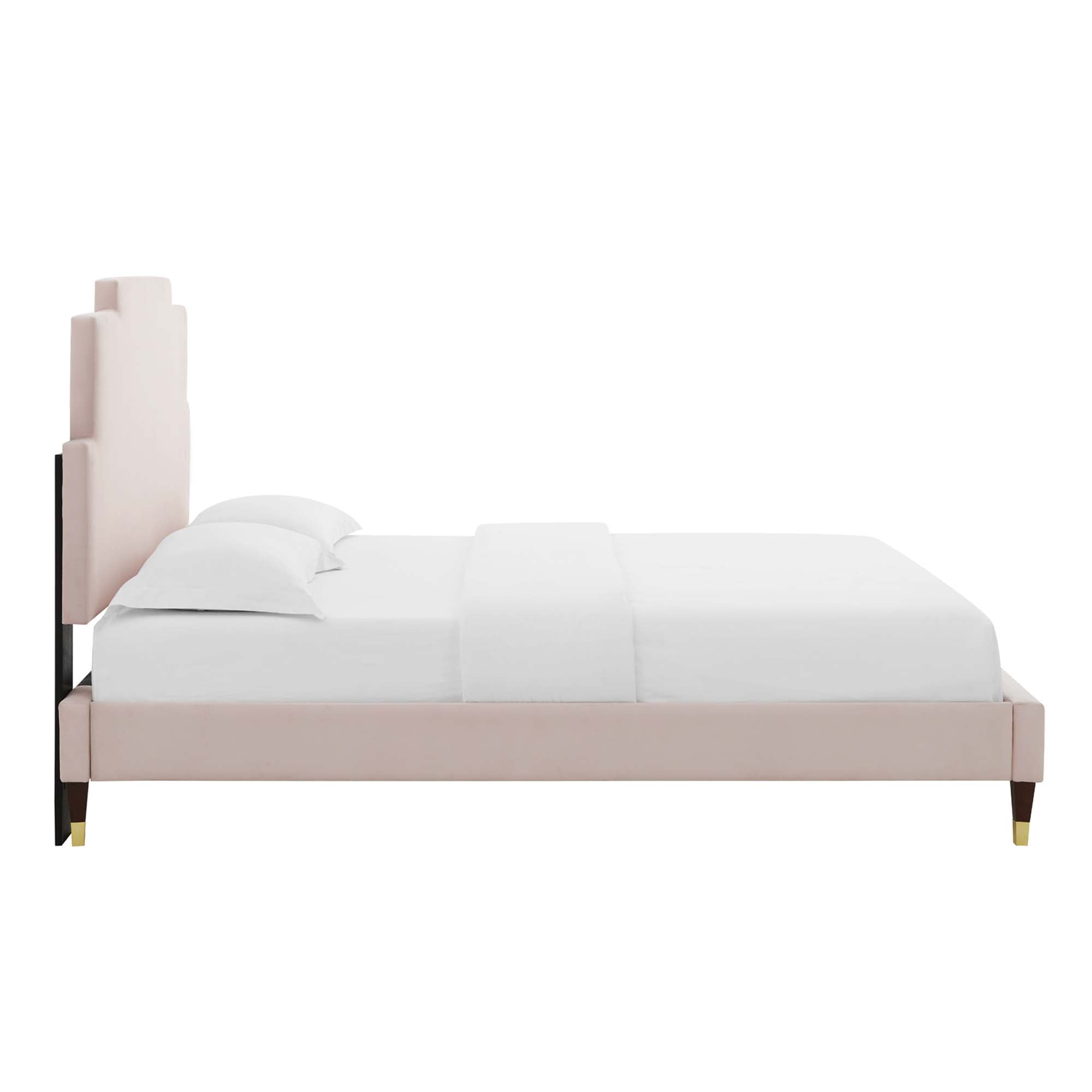 Lindsey Performance Velvet Full Platform Bed