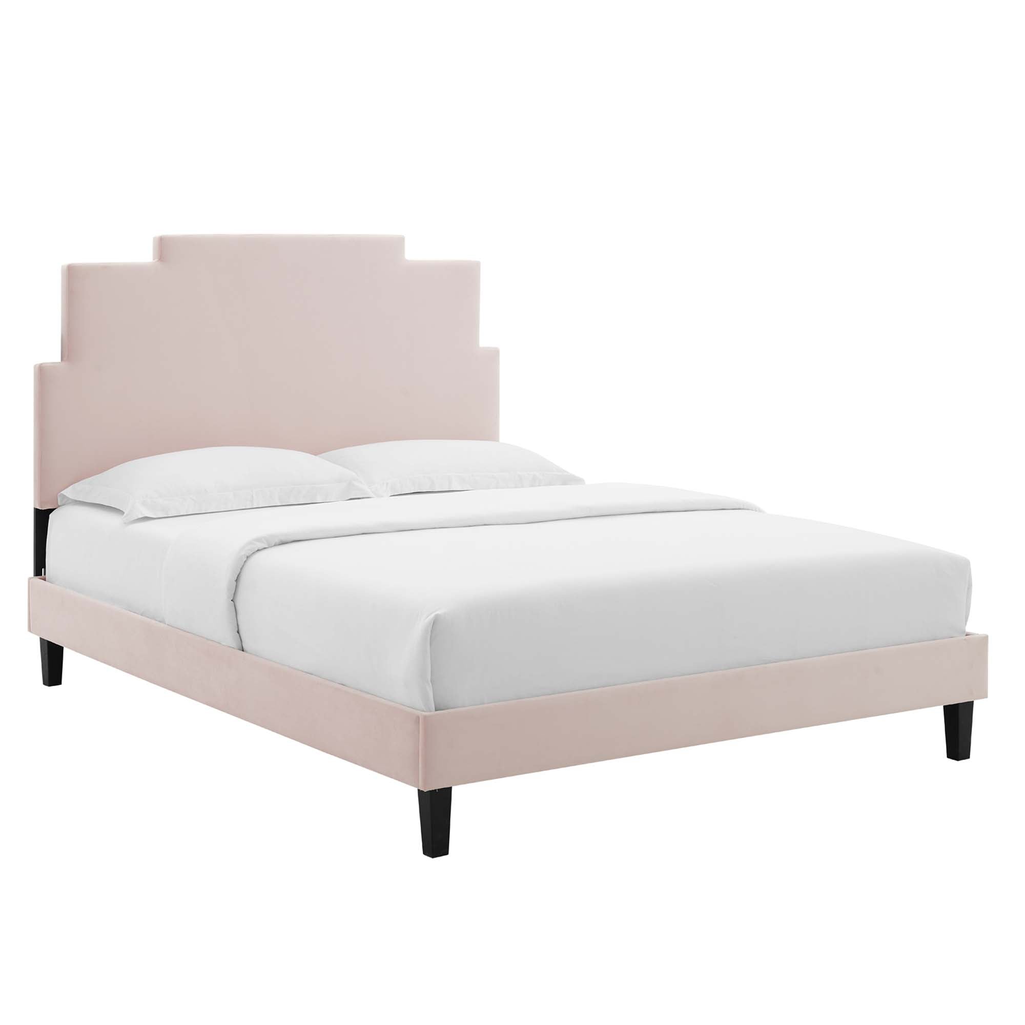 Lindsey Performance Velvet Full Platform Bed