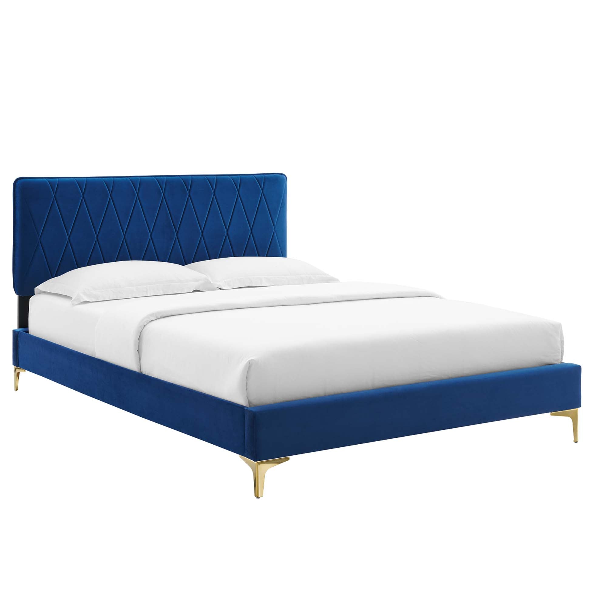 Phillipa Performance Velvet Full Platform Bed