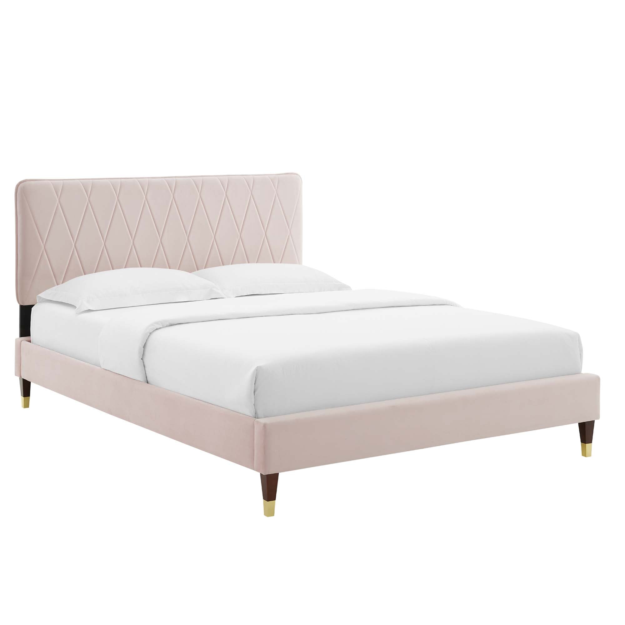 Phillipa Performance Velvet Full Platform Bed