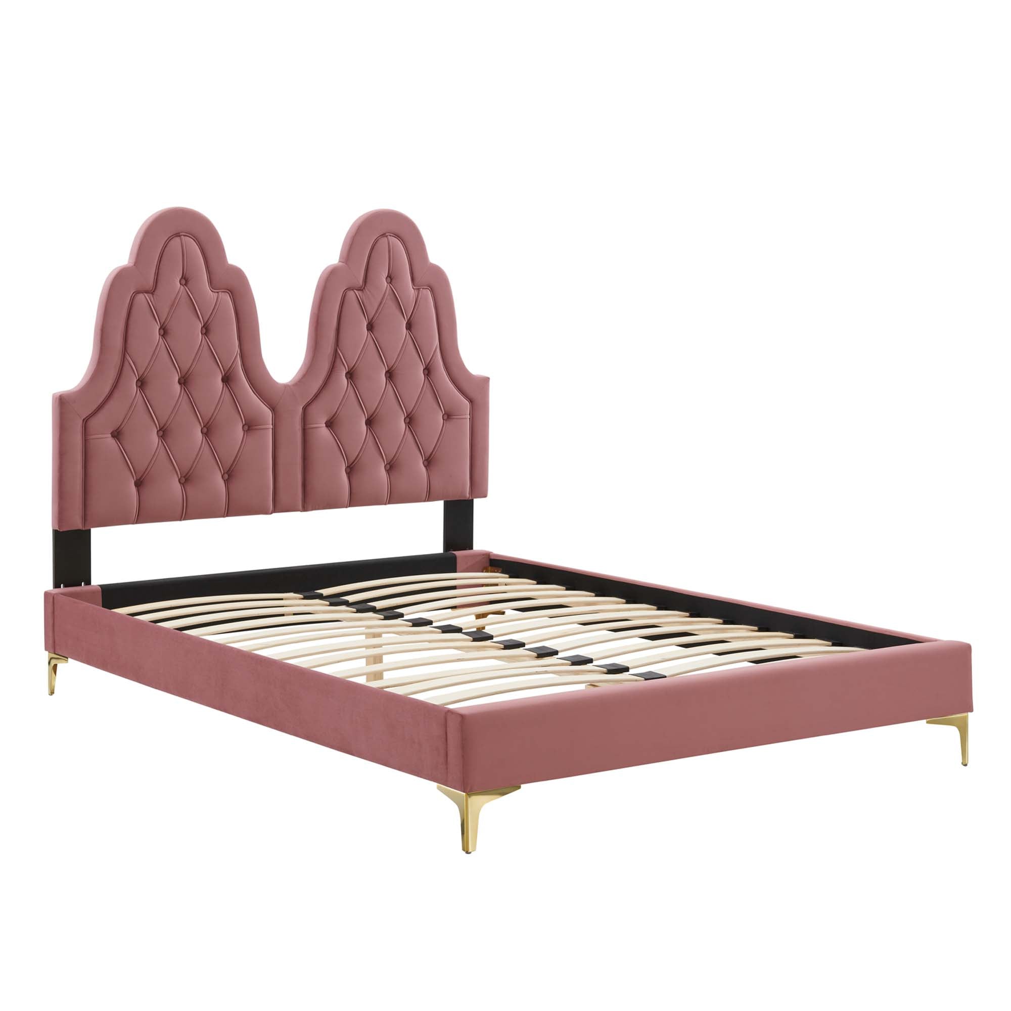 Alexandria Tufted Performance Velvet Twin Platform Bed