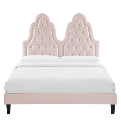 Alexandria Tufted Performance Velvet Twin Platform Bed