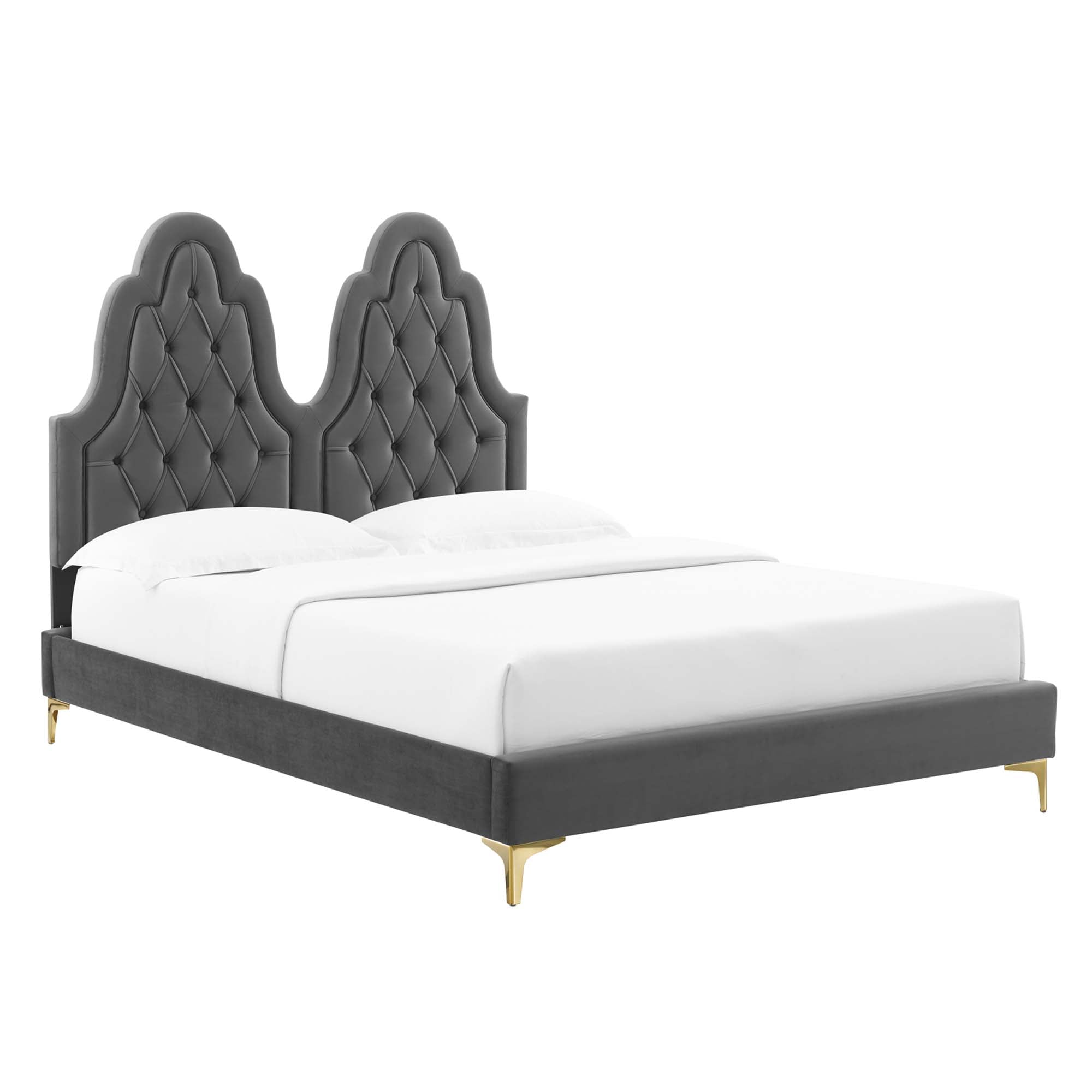 Alexandria Tufted Performance Velvet Full Platform Bed