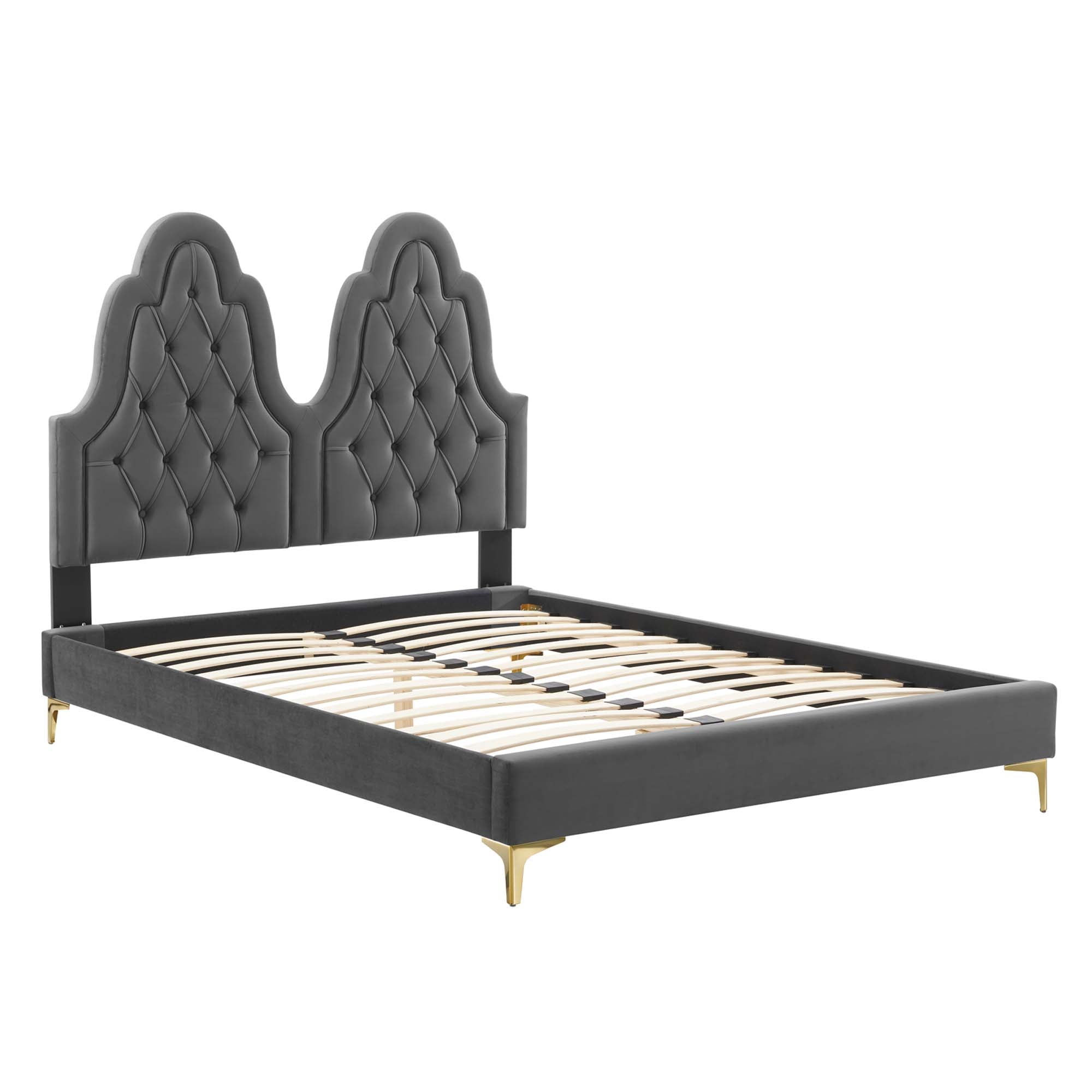 Alexandria Tufted Performance Velvet Full Platform Bed