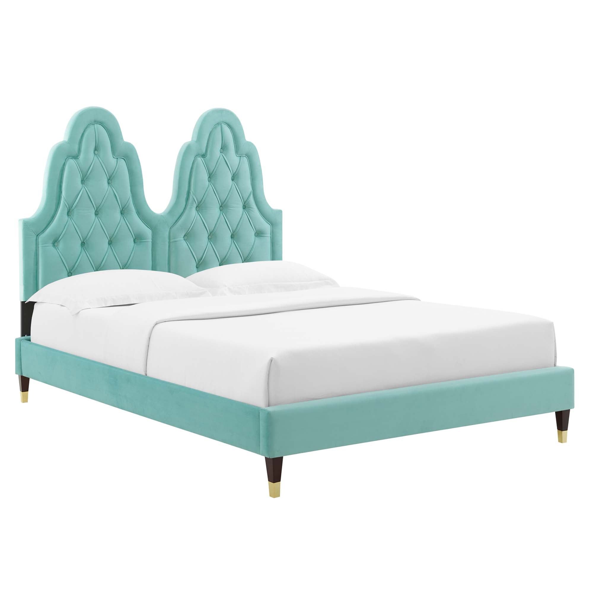 Alexandria Tufted Performance Velvet Full Platform Bed