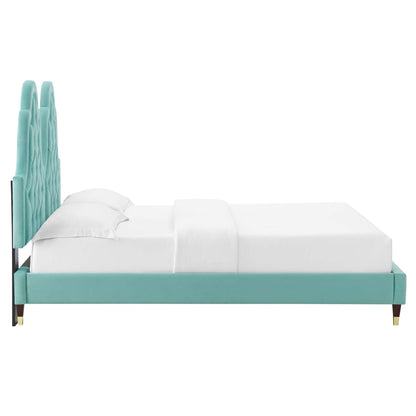 Alexandria Tufted Performance Velvet Full Platform Bed