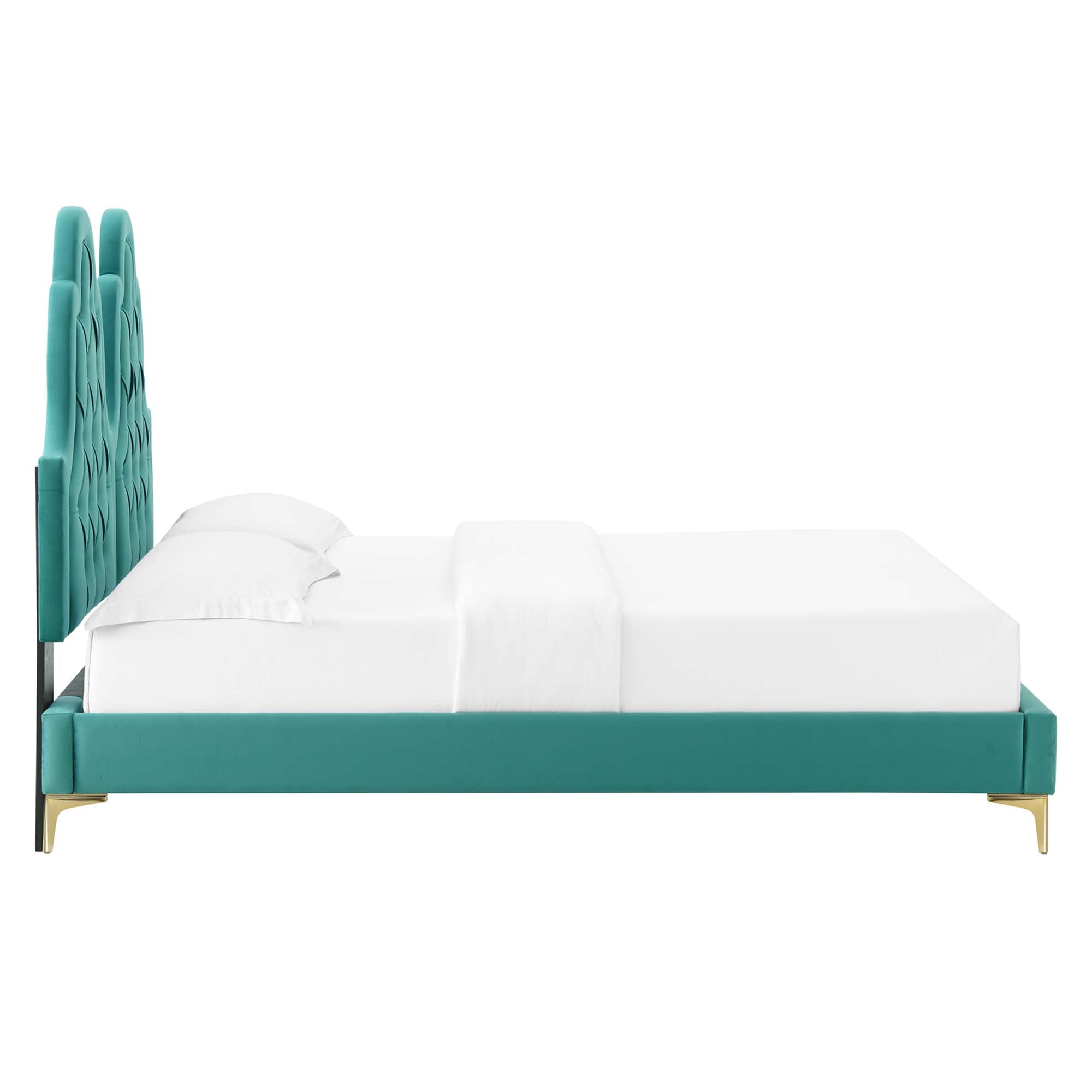 Alexandria Tufted Performance Velvet King Platform Bed