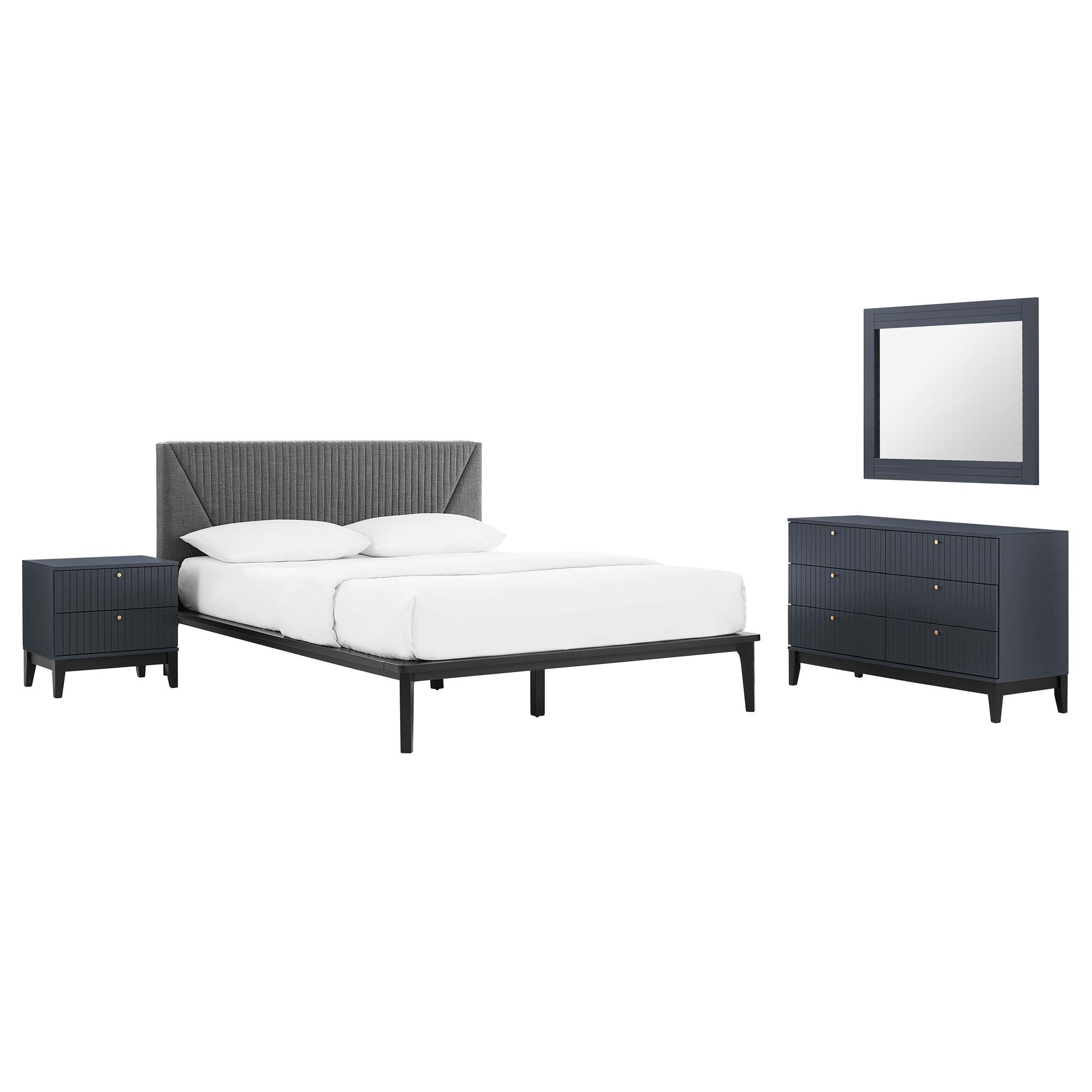 Dakota 4 Piece Upholstered Bedroom Set