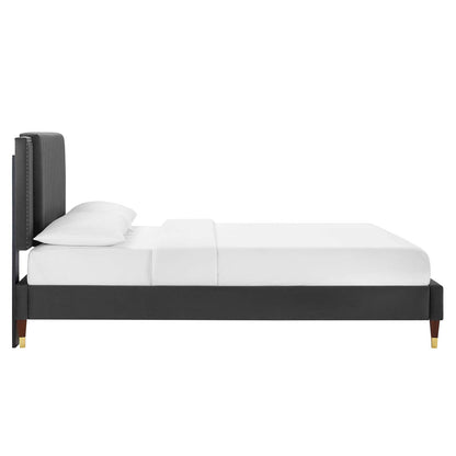 Zahra Channel Tufted Performance Velvet Platform Bed