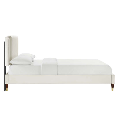 Zahra Channel Tufted Performance Velvet Platform Bed