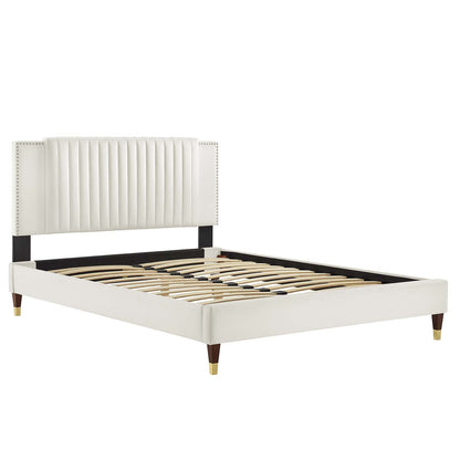 Zahra Channel Tufted Performance Velvet Platform Bed