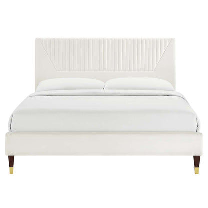 Yasmine Channel Tufted Performance Velvet Platform Bed