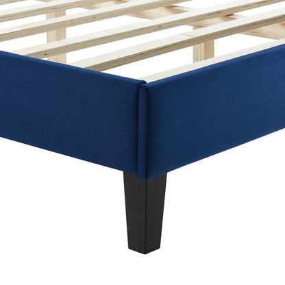 Zahra Channel Tufted Performance Velvet Platform Bed