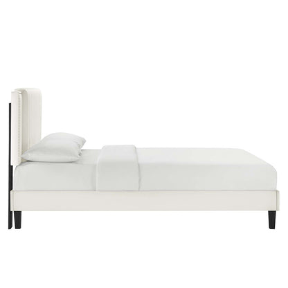Zahra Channel Tufted Performance Velvet Platform Bed