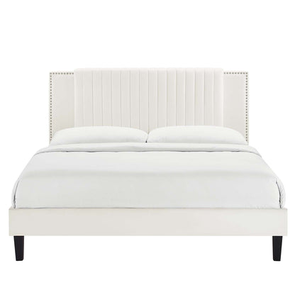 Zahra Channel Tufted Performance Velvet Platform Bed