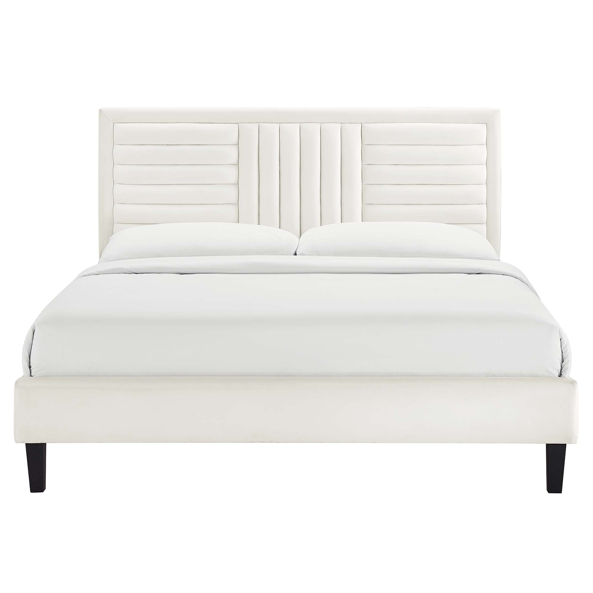 Sofia Channel Tufted Performance Velvet Queen Platform Bed