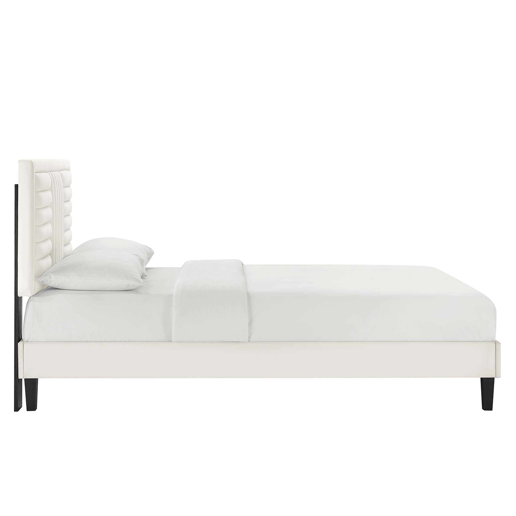 Sofia Channel Tufted Performance Velvet Queen Platform Bed