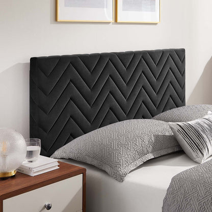Leah Chevron Tufted Performance Velvet Platform Bed