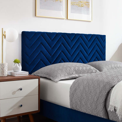 Leah Chevron Tufted Performance Velvet Platform Bed