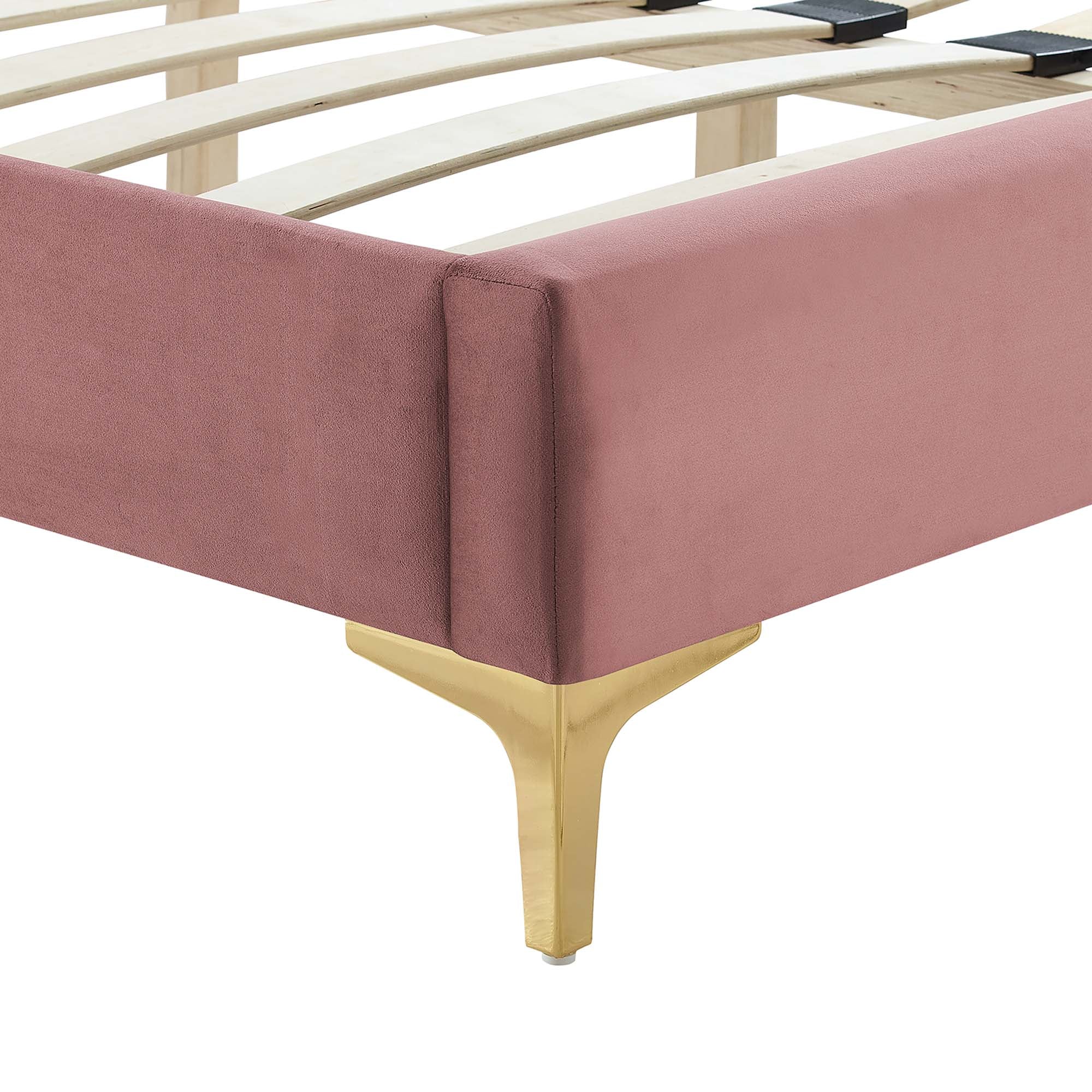 Zahra Channel Tufted Performance Velvet Queen Platform Bed