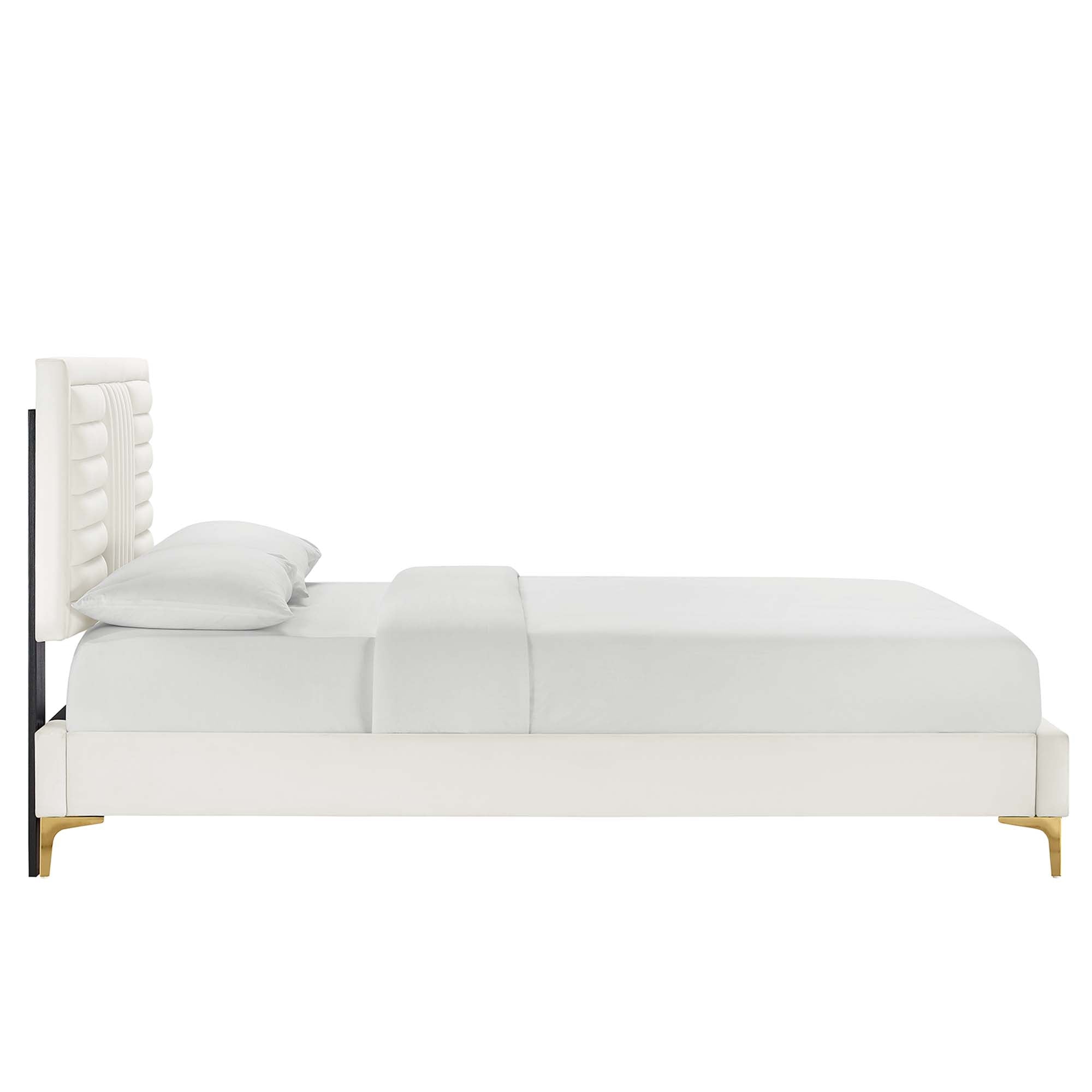 Sofia Channel Tufted Performance Velvet Queen Platform Bed