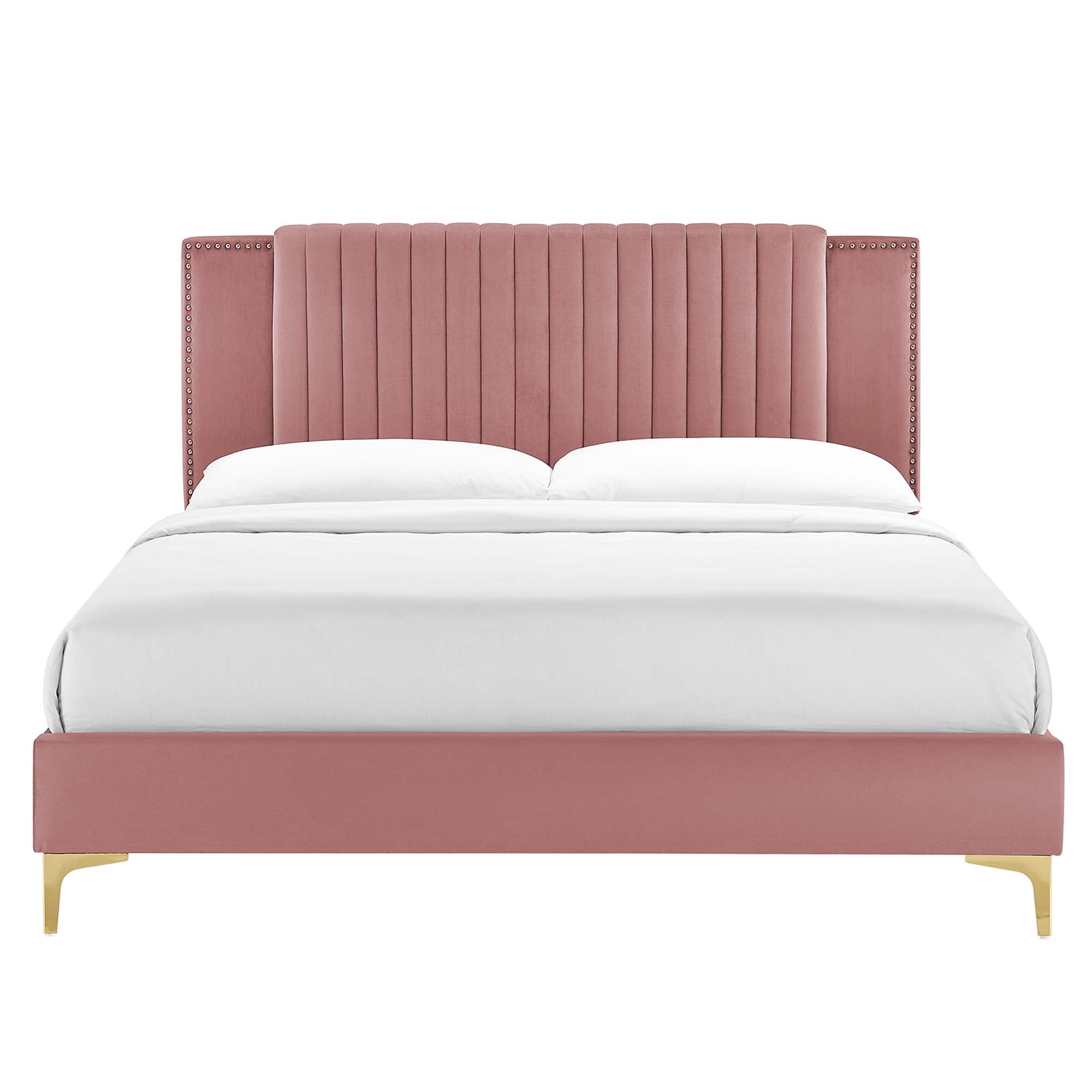 Zahra Channel Tufted Performance Velvet Twin Platform Bed