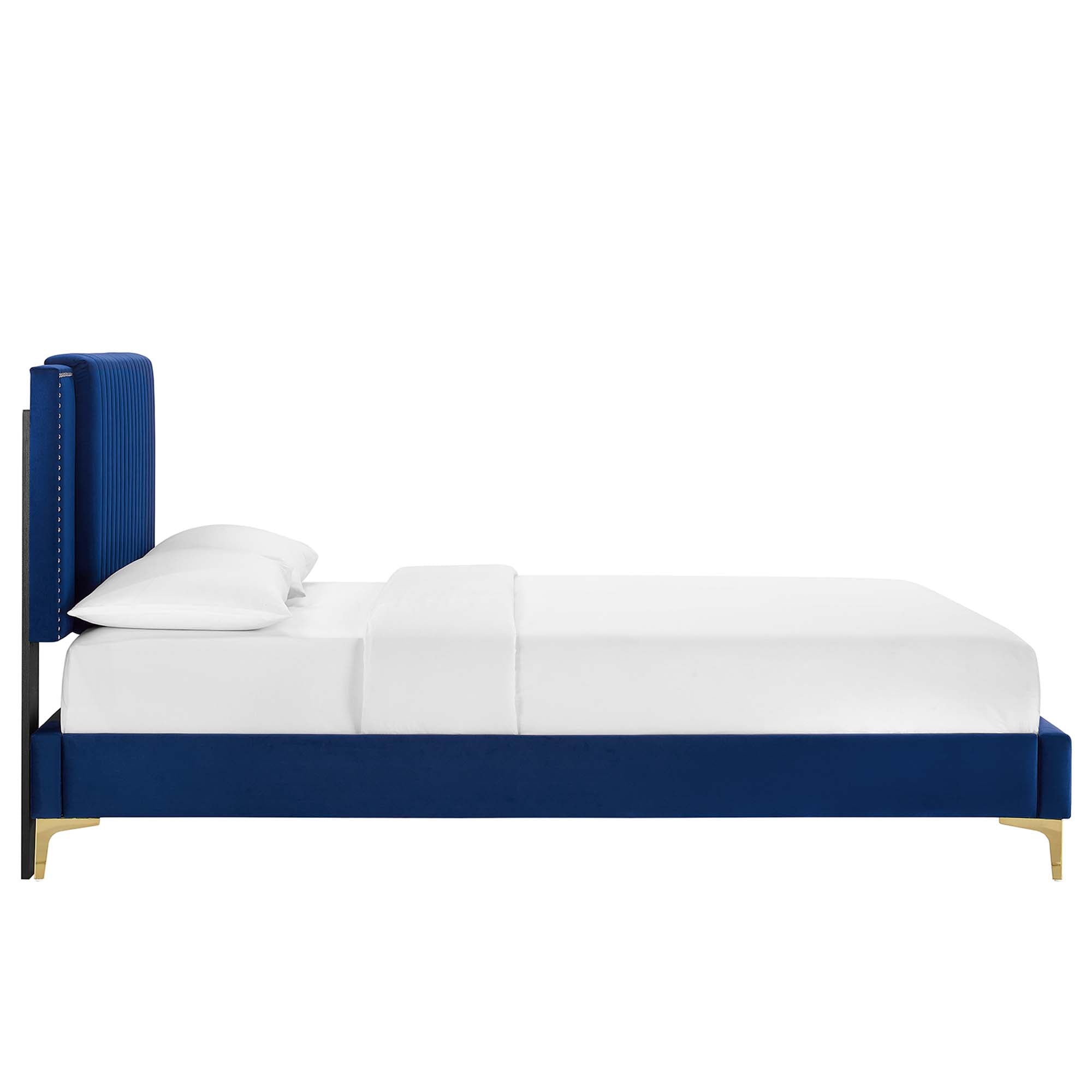 Zahra Channel Tufted Performance Velvet Twin Platform Bed