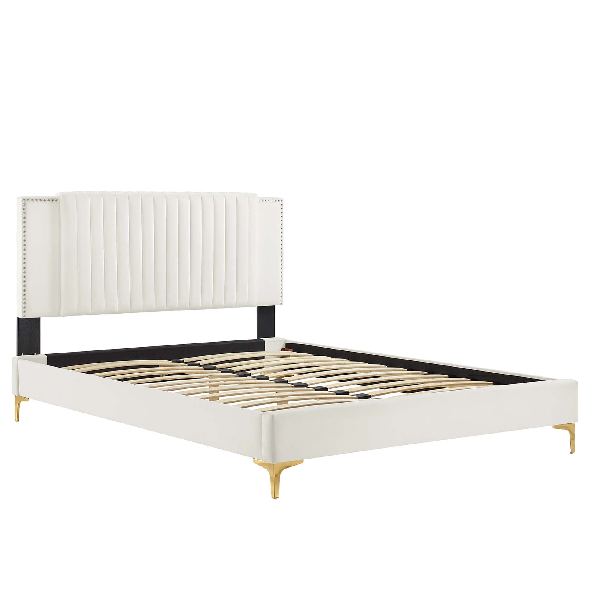 Zahra Channel Tufted Performance Velvet Twin Platform Bed