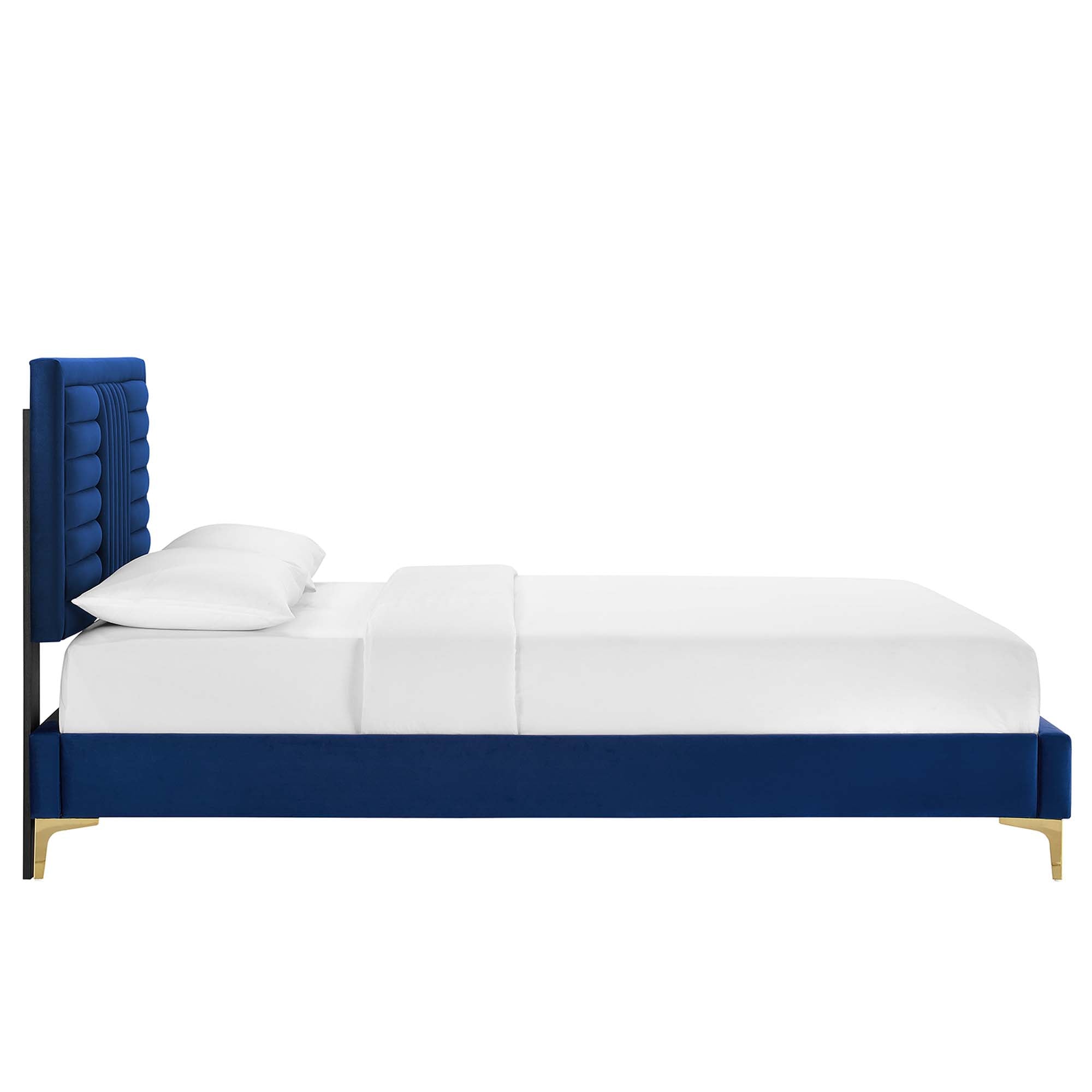 Sofia Channel Tufted Performance Velvet Twin Platform Bed