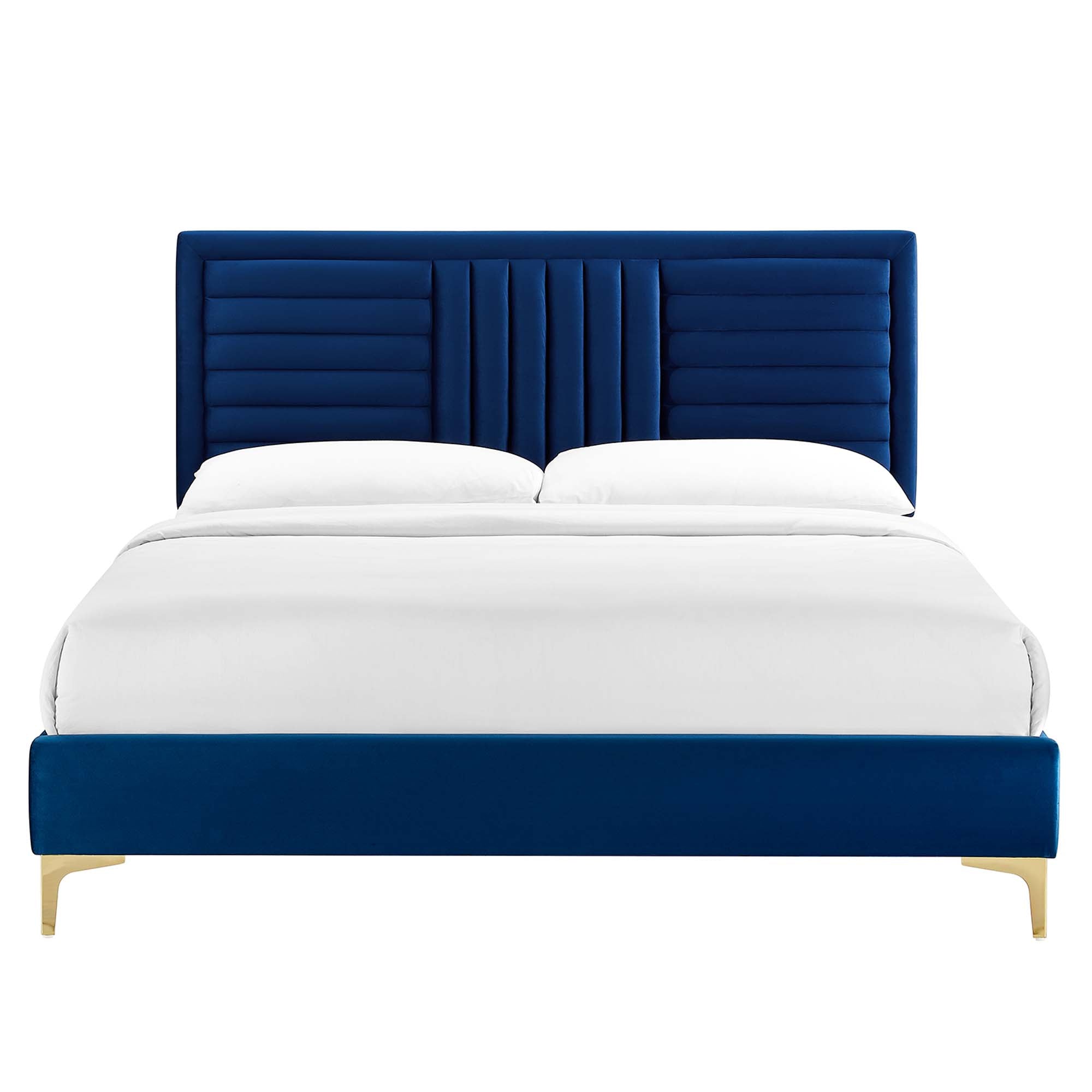 Sofia Channel Tufted Performance Velvet Twin Platform Bed