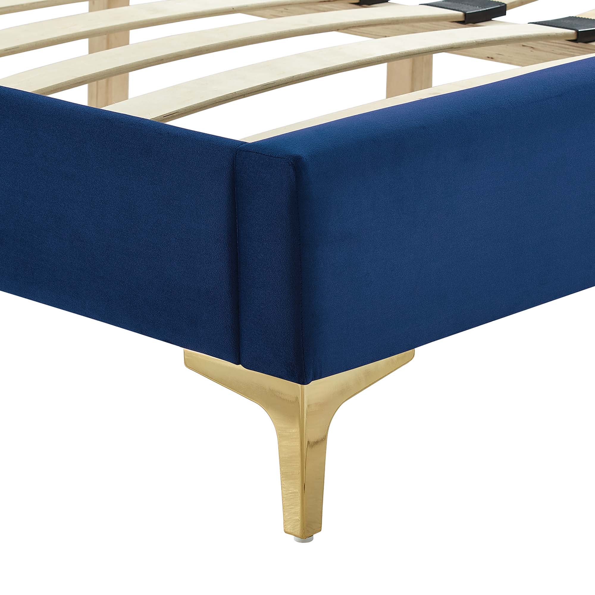 Yasmine Channel Tufted Performance Velvet Twin Platform Bed