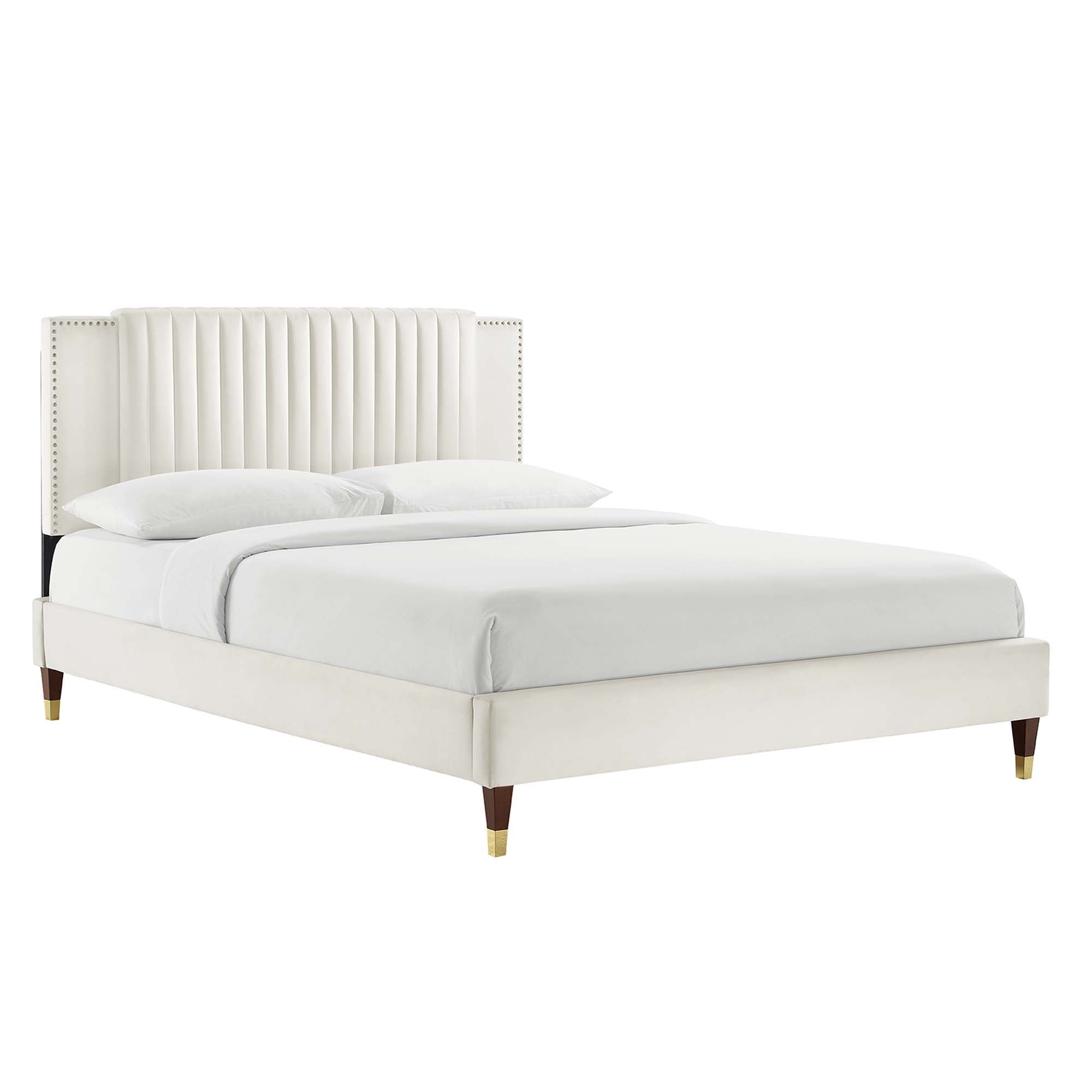 Zahra Channel Tufted Performance Velvet Twin Platform Bed