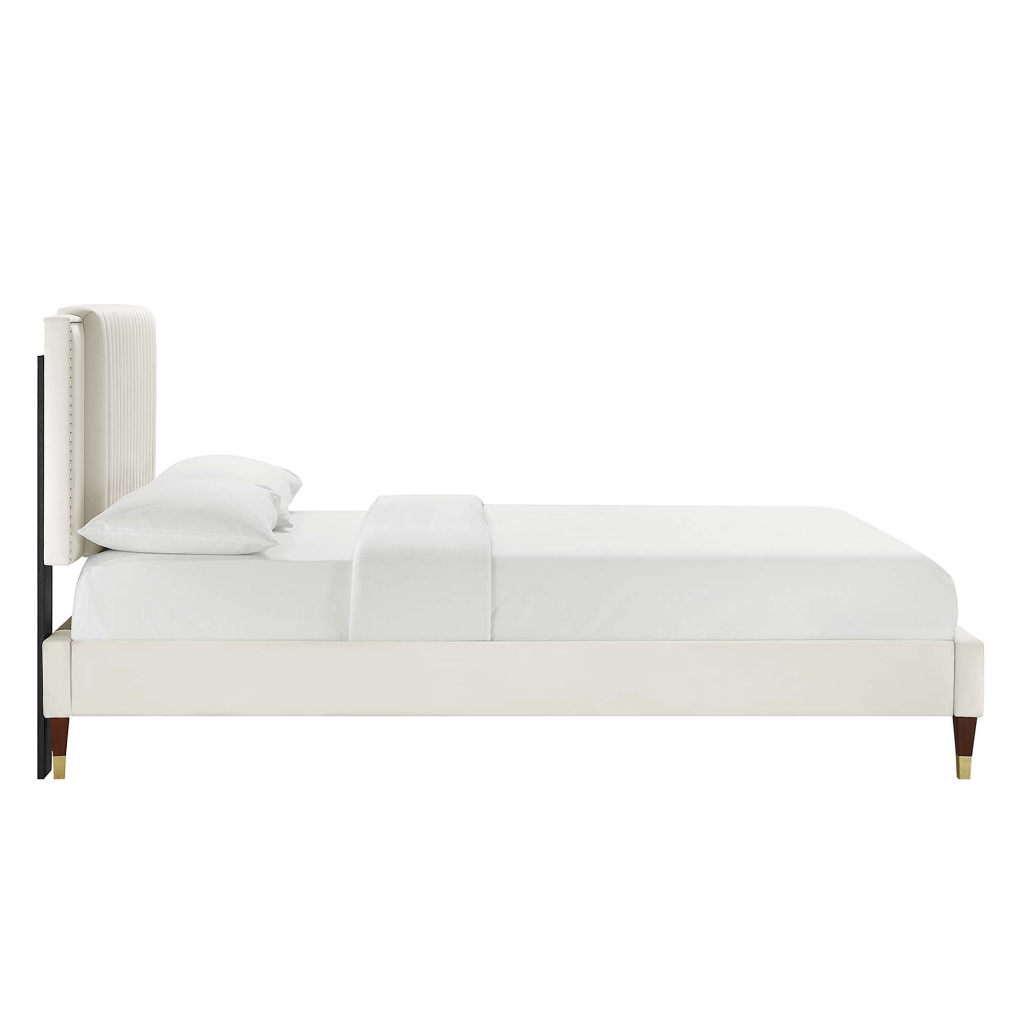 Zahra Channel Tufted Performance Velvet Twin Platform Bed