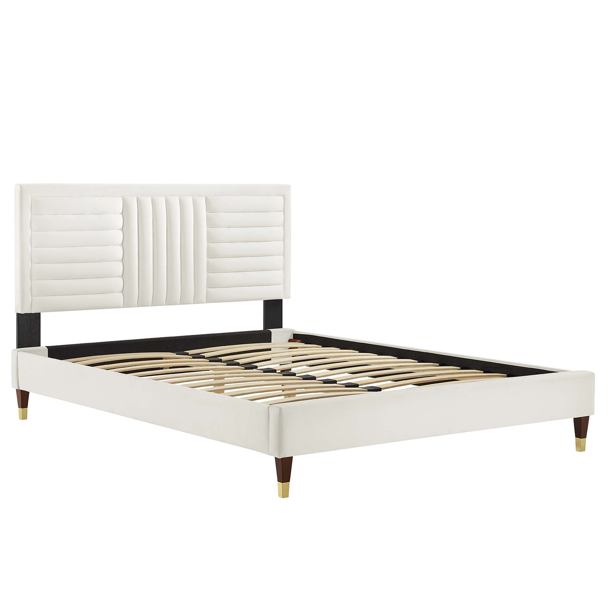 Sofia Channel Tufted Performance Velvet Twin Platform Bed