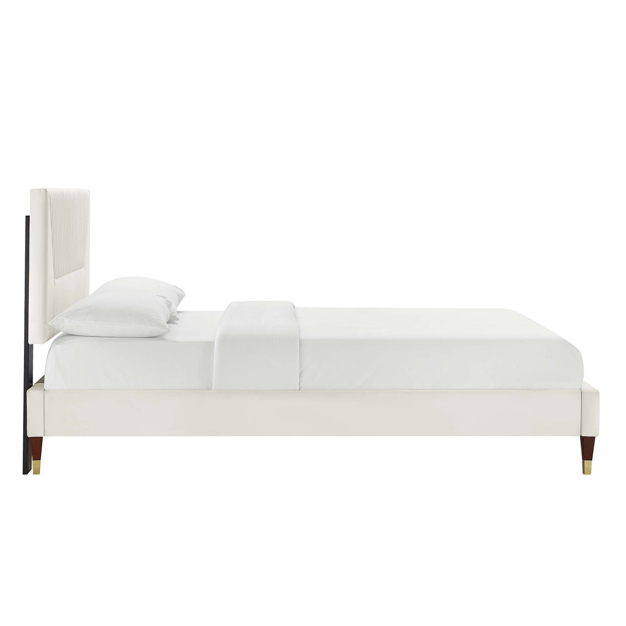 Yasmine Channel Tufted Performance Velvet Twin Platform Bed